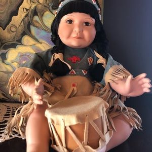 Vintage 1992 Perillo Native American Baby Doll
